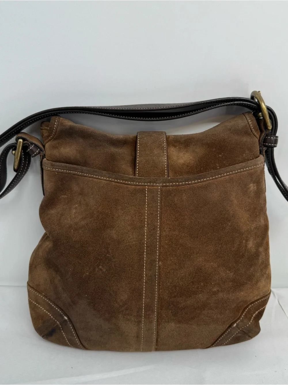 Vintage Y2K Coach Brown Suede Soho Crossbody bag Style #9482